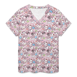 Pink Bows Nurse Unisex Scrub Top