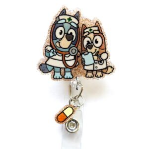 Nurse Bluey & Bingo Badge Reel