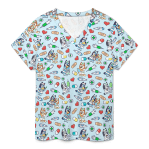 Bluey Nurse Unisex Scrub Top