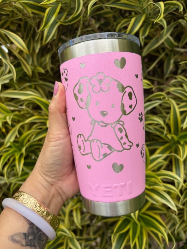 Spottie Dottie 20 oz Power Pink Yeti Tumbler