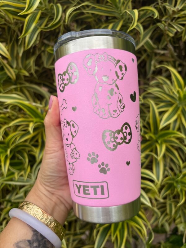 Spottie Dottie 20 oz Power Pink Yeti Tumbler - Image 3