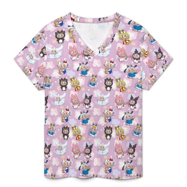 San Labubu Unisex Scrub Top
