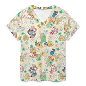 San x Pooh Unisex Scrub Top