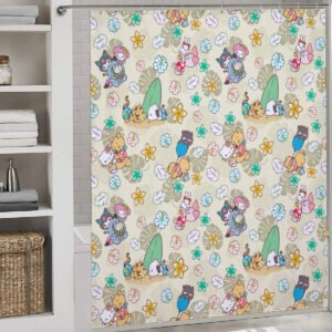 San x Pooh Beach Shower Curtain - NEW