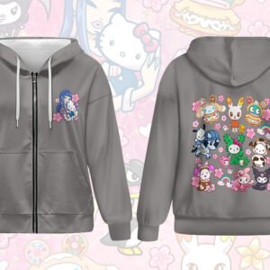 HK TKDK Grey Full Zip Jacket with Hoodie