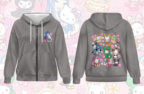 HK TKDK Grey Full Zip Jacket with Hoodie