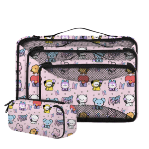 BT21 Pink Army 4 Pc Packing Cubes